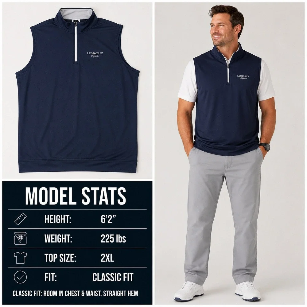 Peter Millar Mens XXL Navy Blue Lunazul Tequila Quarter Zip Golf Vest